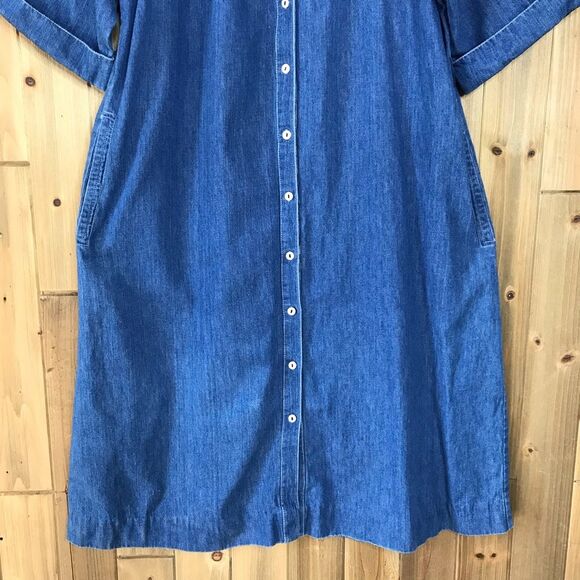 Vtg Willie of California Womens Denim Button Front A-line Dress Cotton Size 12 - Picture 4 of 16